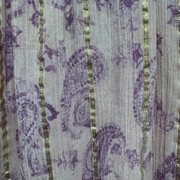 Hemant and Nandita Sequin Paisley Print Purple Mini Dress Size L - Picture 9 of 17